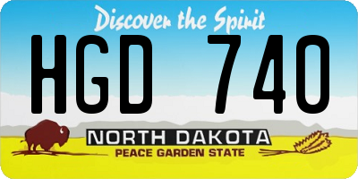 ND license plate HGD740