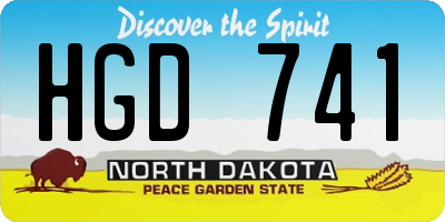 ND license plate HGD741