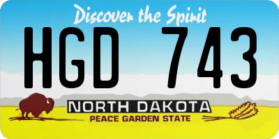 ND license plate HGD743
