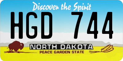 ND license plate HGD744