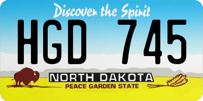 ND license plate HGD745