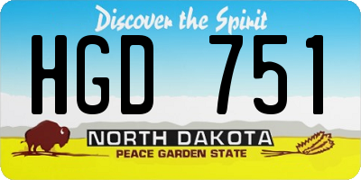 ND license plate HGD751