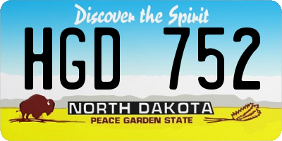 ND license plate HGD752