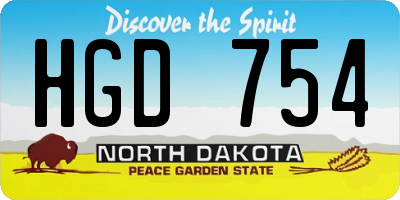 ND license plate HGD754
