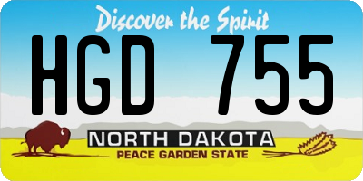 ND license plate HGD755