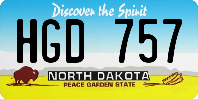 ND license plate HGD757