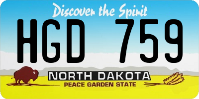 ND license plate HGD759