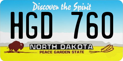 ND license plate HGD760