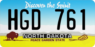 ND license plate HGD761