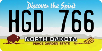 ND license plate HGD766