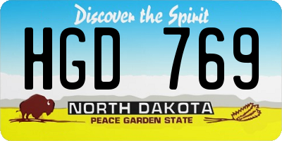 ND license plate HGD769