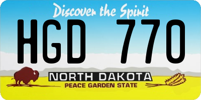ND license plate HGD770