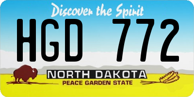 ND license plate HGD772