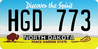 ND license plate HGD773