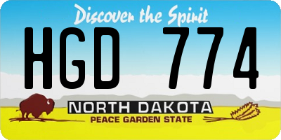 ND license plate HGD774