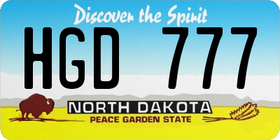 ND license plate HGD777