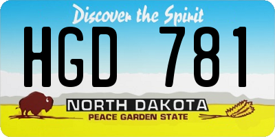 ND license plate HGD781