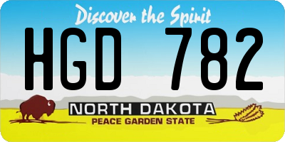 ND license plate HGD782
