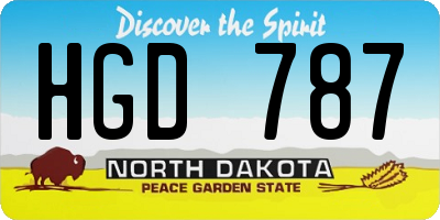 ND license plate HGD787