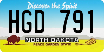 ND license plate HGD791