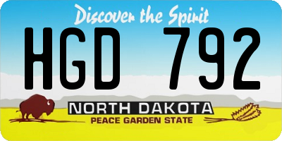 ND license plate HGD792
