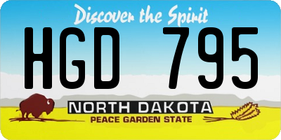 ND license plate HGD795