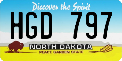 ND license plate HGD797