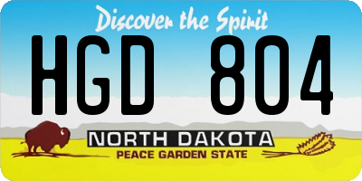 ND license plate HGD804
