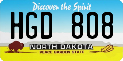 ND license plate HGD808