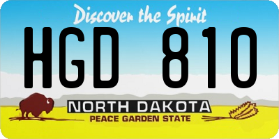 ND license plate HGD810