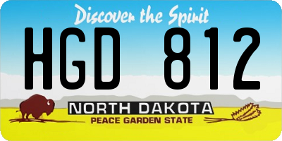 ND license plate HGD812