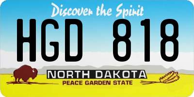 ND license plate HGD818
