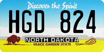 ND license plate HGD824