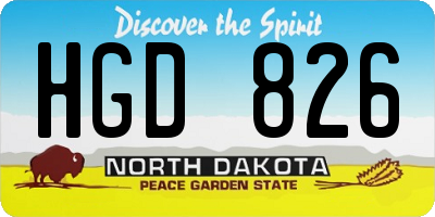 ND license plate HGD826