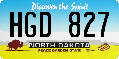ND license plate HGD827