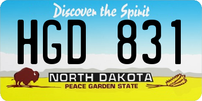 ND license plate HGD831