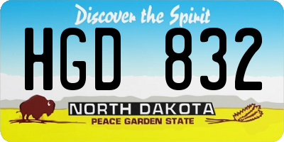 ND license plate HGD832