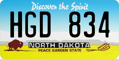 ND license plate HGD834
