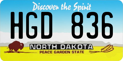 ND license plate HGD836