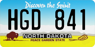 ND license plate HGD841