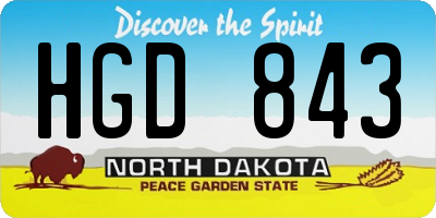 ND license plate HGD843