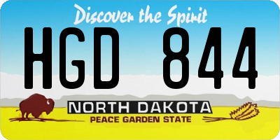 ND license plate HGD844