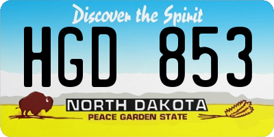 ND license plate HGD853
