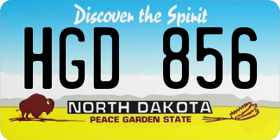 ND license plate HGD856