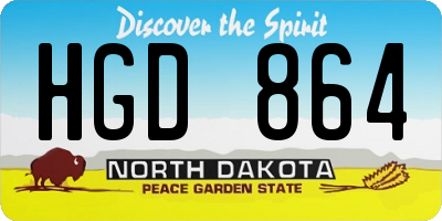 ND license plate HGD864