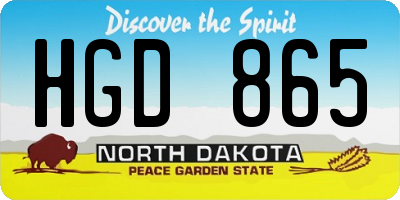 ND license plate HGD865