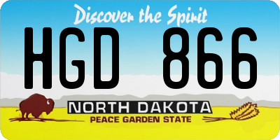 ND license plate HGD866