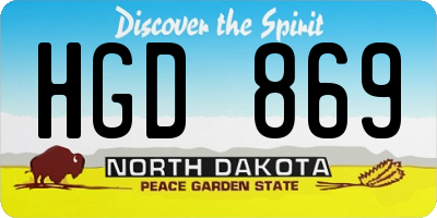 ND license plate HGD869