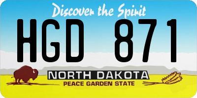 ND license plate HGD871