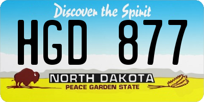 ND license plate HGD877